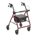 Drive Medical Aluminum Rollator with Fold Up and Removable Back Support Padded Seat 7.5" Casters with Loop Locks-Drive Medical-HeartWell Medical