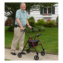 Drive Medical Adjustable Height Rollator with 6" Wheels Red-Drive Medical-HeartWell Medical
