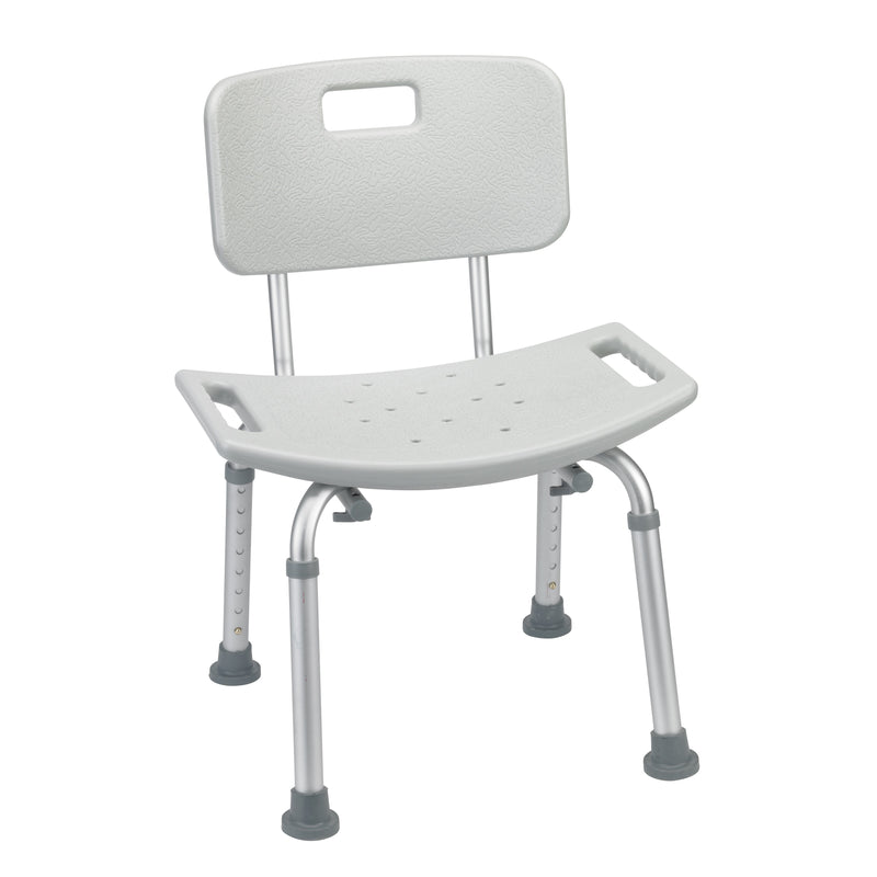 Drive Medical Bathroom Safety Shower Tub Bench Chair with Back Gray-Drive Medical-HeartWell Medical