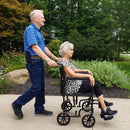 ProBasics Aluminum Transport Wheelchair, 19-inch, Black-ProBasics-HeartWell Medical