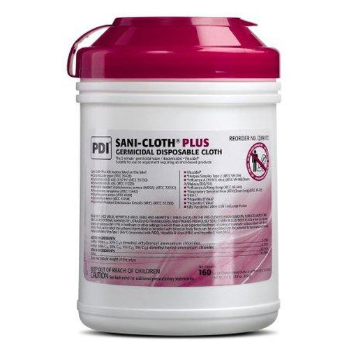 PDI Sani-Cloth Plus Germicidal Disposable Cloth Large Canister 160 Count-PDI-HeartWell Medical