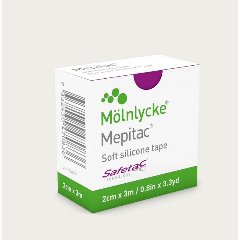 Molnlycke Health Care Mepitac Soft Silicone Tape, 1½" x 59" 4cm x 1.5cm-Molnlycke Health Care-HeartWell Medical