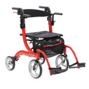 Drive Medical Nitro Duet Rollator Transport Chair Red-Drive Medical-HeartWell Medical