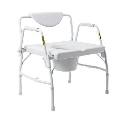 Mckesson Bariatric Commode Chair Drop Arm Steel Frame Padded Back-Mckesson-HeartWell Medical
