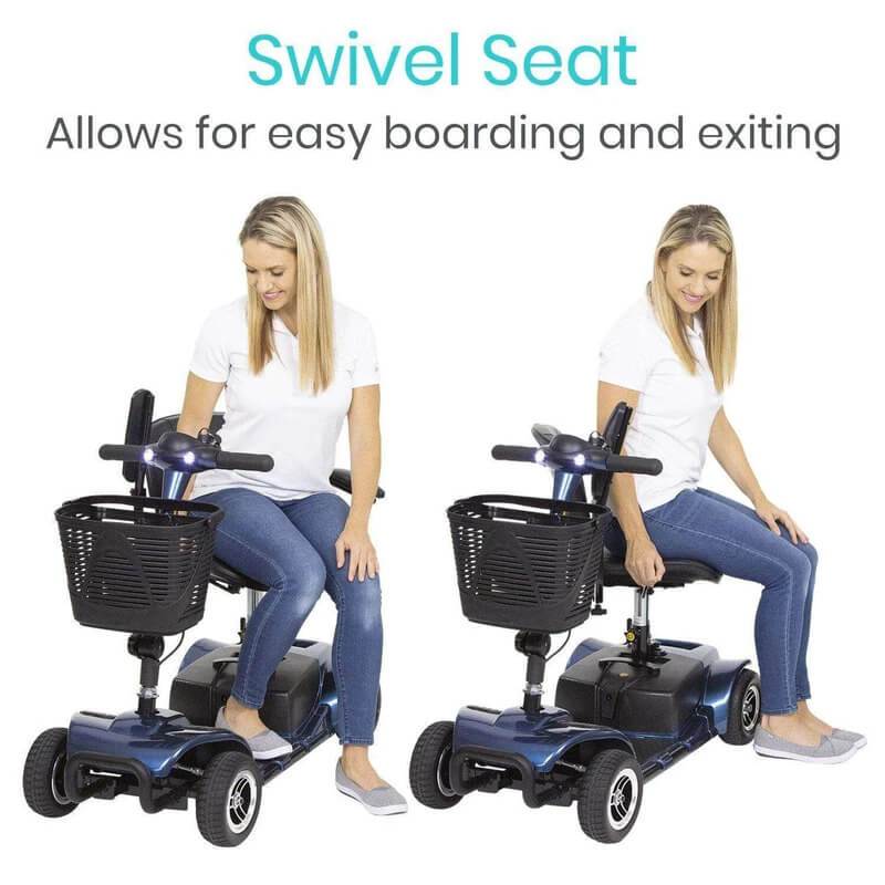 Vive Health 4 Wheel Swivel Seat Mobility Scooter Blue-Vive Health-HeartWell Medical