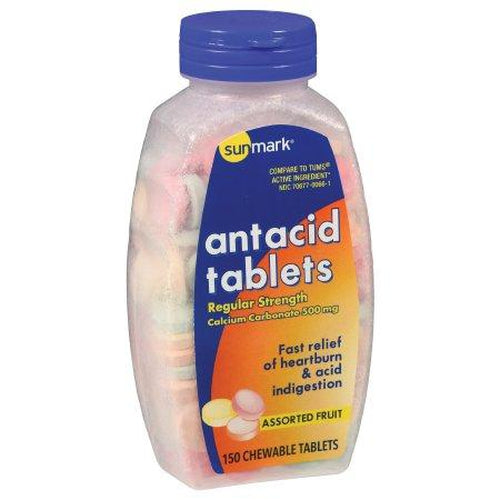 Sunmark 70677006601 Antacid 500 mg Strength Chewable Tablet 150 per B
