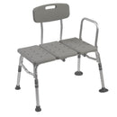 Drive Medical Plastic Tub Transfer Bench with Adjustable Backrest-Drive Medical-HeartWell Medical