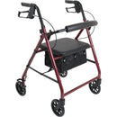 ProBasics Aluminum Rollator with 6-inch Wheels, Burgundy-ProBasics-HeartWell Medical