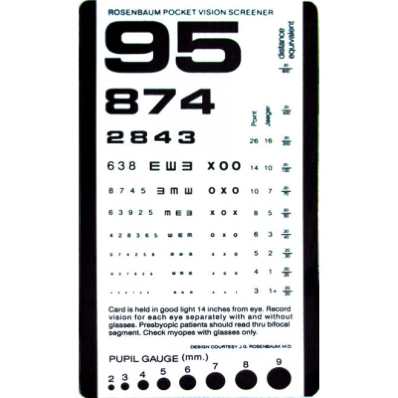 Graham Field Pocket Size Plastic Eye Chart 6 3/8" x 3 1/2"-Graham Field-HeartWell Medical