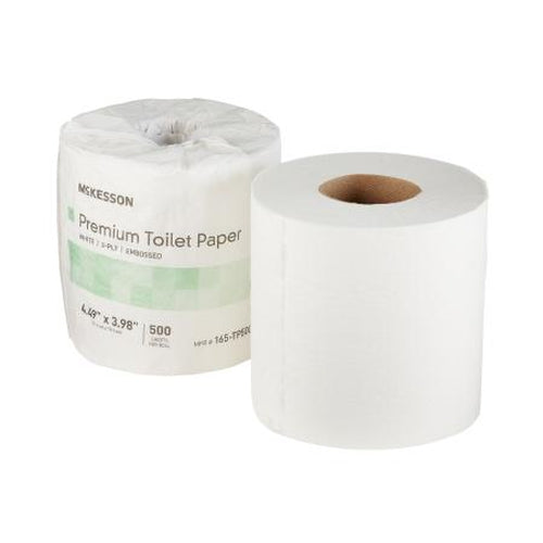 Mckesson Toilet Tissue Premium White 2-Ply Standard Size Cored Roll 500 Sheets 4 x 4-1/2 Inch-Mckesson-HeartWell Medical