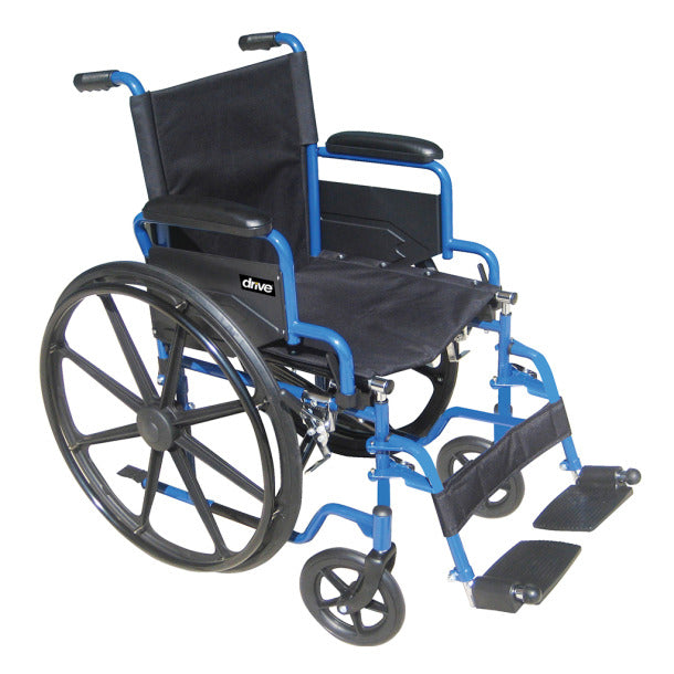Drive Medical Blue Streak Wheelchair with Flip Back Desk Arms, Swing Away Footrests, 16" Seat-Drive Medical-HeartWell Medical