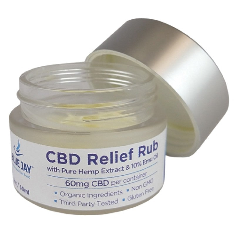 Blue Jay CBD Relief Rub 60mg per container 1 oz.-Blue Jay-HeartWell Medical