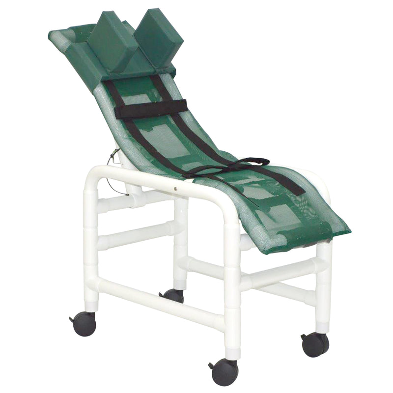 MJM International Pediatric Medium Reclining Shower Chair With Base Extension, Casters And Head Bolster-MJM International-HeartWell Medical