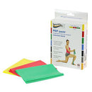 Fabrication Enterprises Sup-R Band Latex Free Exercise Band - PEP pack, 3-piece set (1 each: Yellow, Red, Green)-Fabrication Enterprises-HeartWell Medical