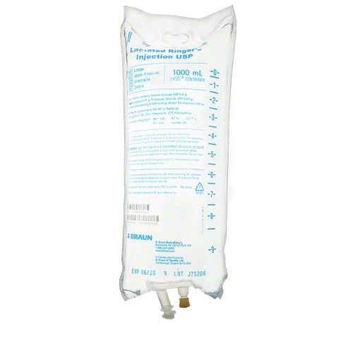 B Braun 1,000 mL Replacement Preparation Lactated Ringer's Solution IV Solution Flexible Bag-B Braun-HeartWell Medical
