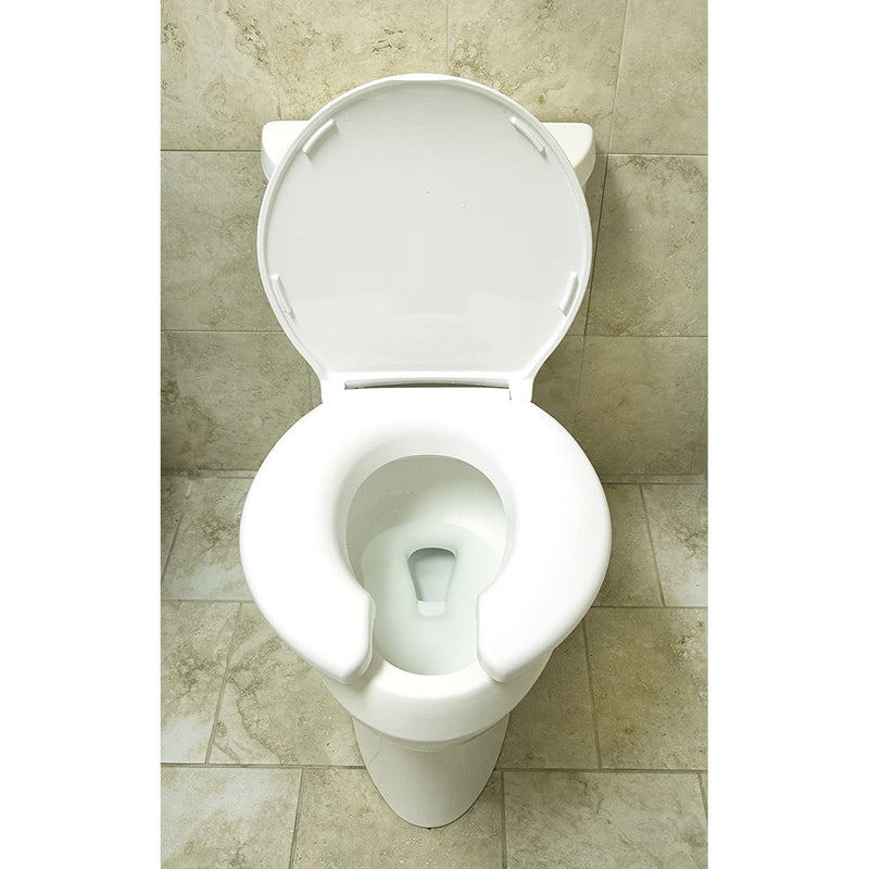 Big John Toilet Seat Open Front With Cover White-Big John-HeartWell Medical