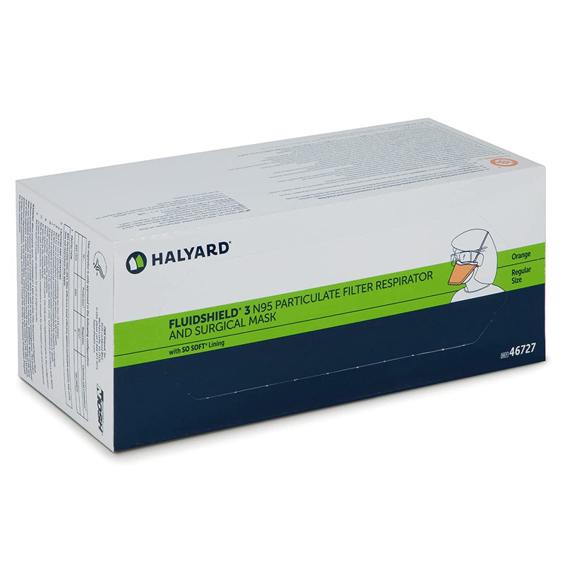 Halyard FLUIDSHIELD N95 Respirators ASTM Level 3 Mask Orange-Halyard-HeartWell Medical