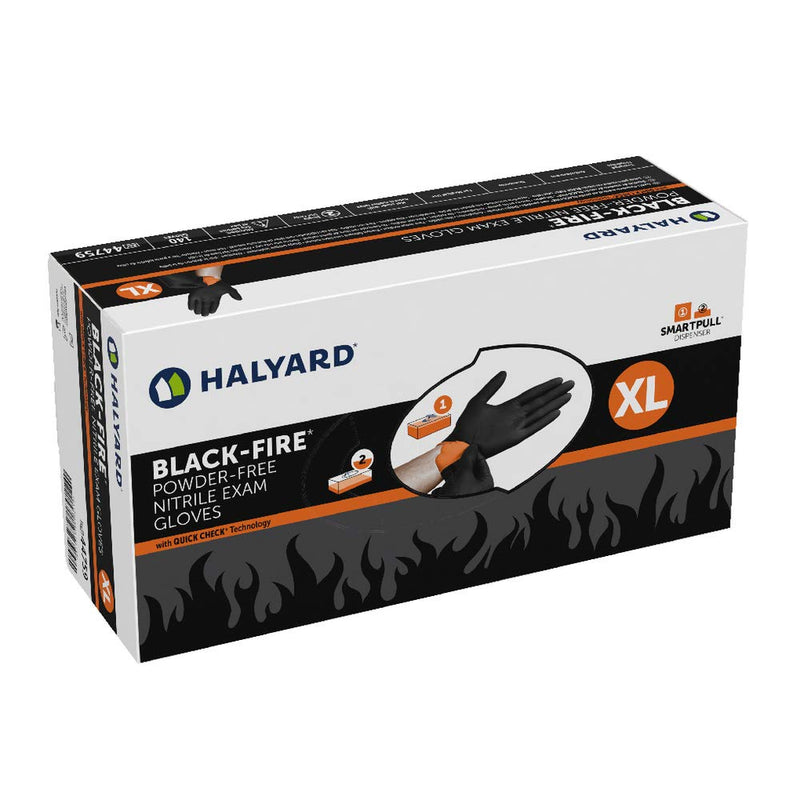 Halyard Black Fire Nitrile Exam Gloves-Halyard-HeartWell Medical