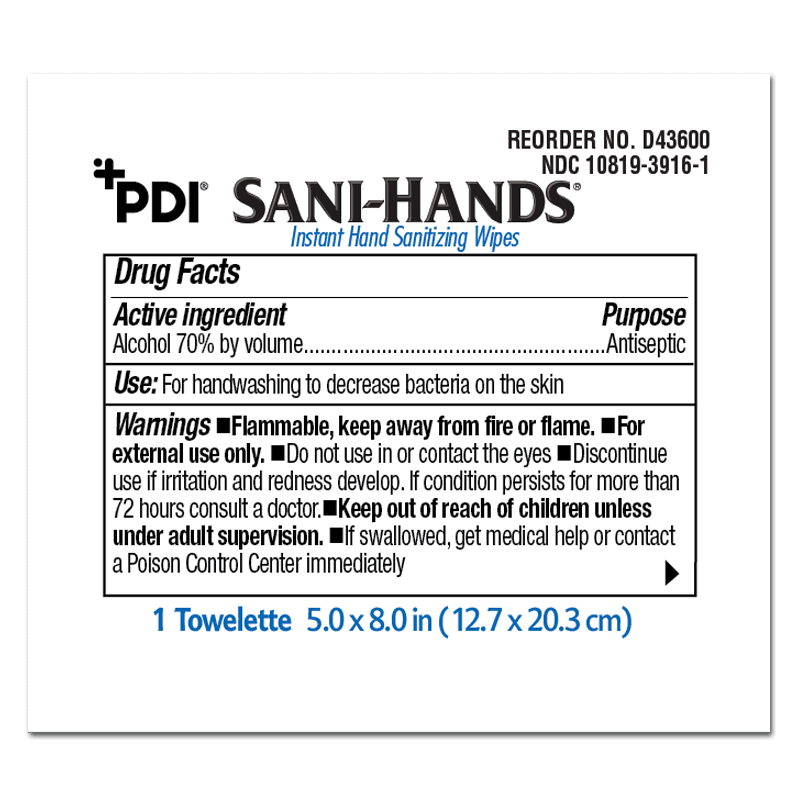 PDI Sani-Hands Instant Hand Sanitizing Wipes Individual Packets-PDI-HeartWell Medical