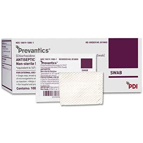 PDI Antiseptic Prep Pad Prevantics 3.15% / 70% Strength CHG Isopropyl Alcohol Individual Packet-PDI-HeartWell Medical