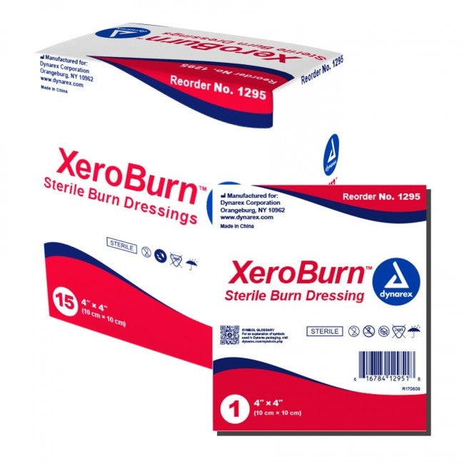 Dynarex XeroBurn Sterile Burn Dressing, 4" x 4"-Dynarex-HeartWell Medical
