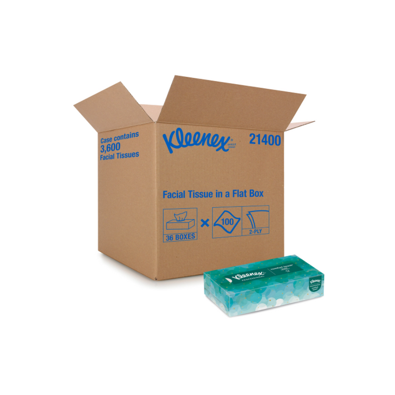 Kimberly Clark Kleenex Facial Tissue Flat Box White 100 Pack-Kimberly Clark-HeartWell Medical