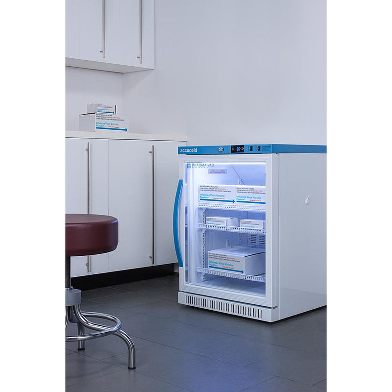 AccuCold Pharma-Vac Performance Series ADA Height Vaccine Refrigerator Glass Door 6 Cu. Ft.-AccuCold-HeartWell Medical