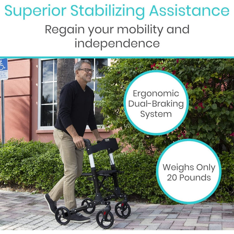Vive Health Rollator Walker with Seat Euro Style-Vive Health-HeartWell Medical
