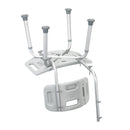Drive Medical Bathroom Safety Shower Tub Bench Chair with Back Gray-Drive Medical-HeartWell Medical
