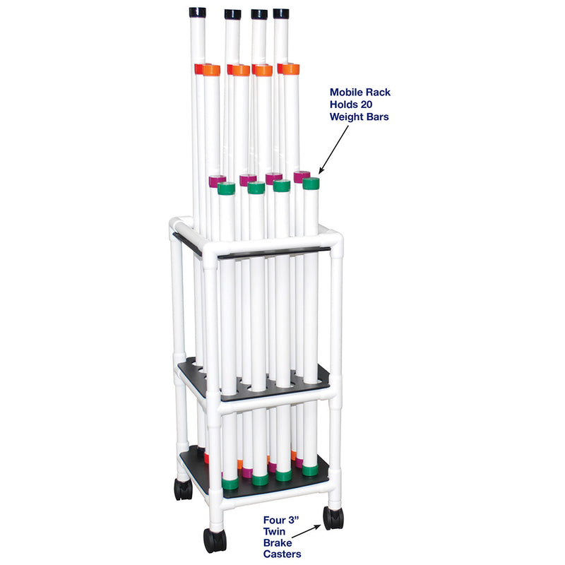 MJM International Therapy Rehab Weight Bars Mobile Storage Cart-MJM International-HeartWell Medical