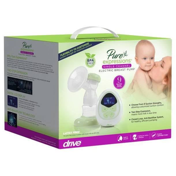 Drive Medical Pure Expressions Single Channel Electric Breast Pump-Drive Medical-HeartWell Medical