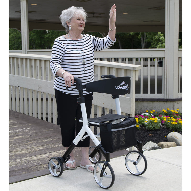 Voyager Adjustable Height Euro-Style Rollator, Ice Palace-Voyager-HeartWell Medical