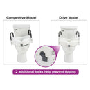 Drive Medical PreserveTech Secure Lock Raised Toilet Seat 5" Height-Drive Medical-HeartWell Medical