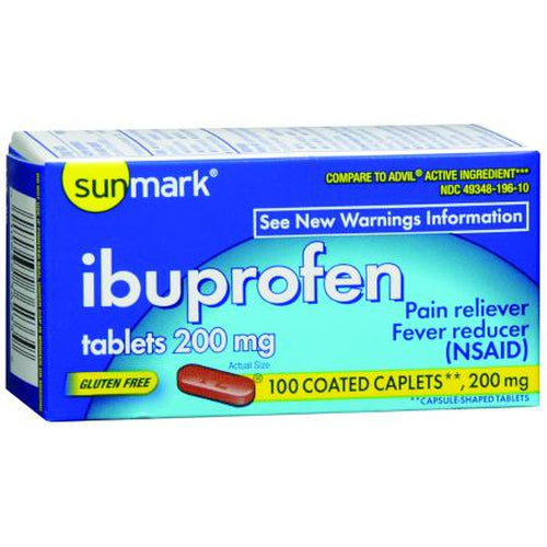Sunmark Pain Relief 200 mg Strength Ibuprofen Tablet-Sunmark-HeartWell Medical