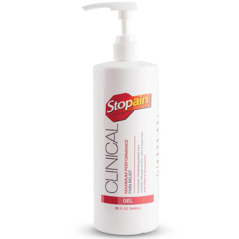 Stopain Clinical Topical Analgesic Gel 32 oz. Pump-Stopain-HeartWell Medical