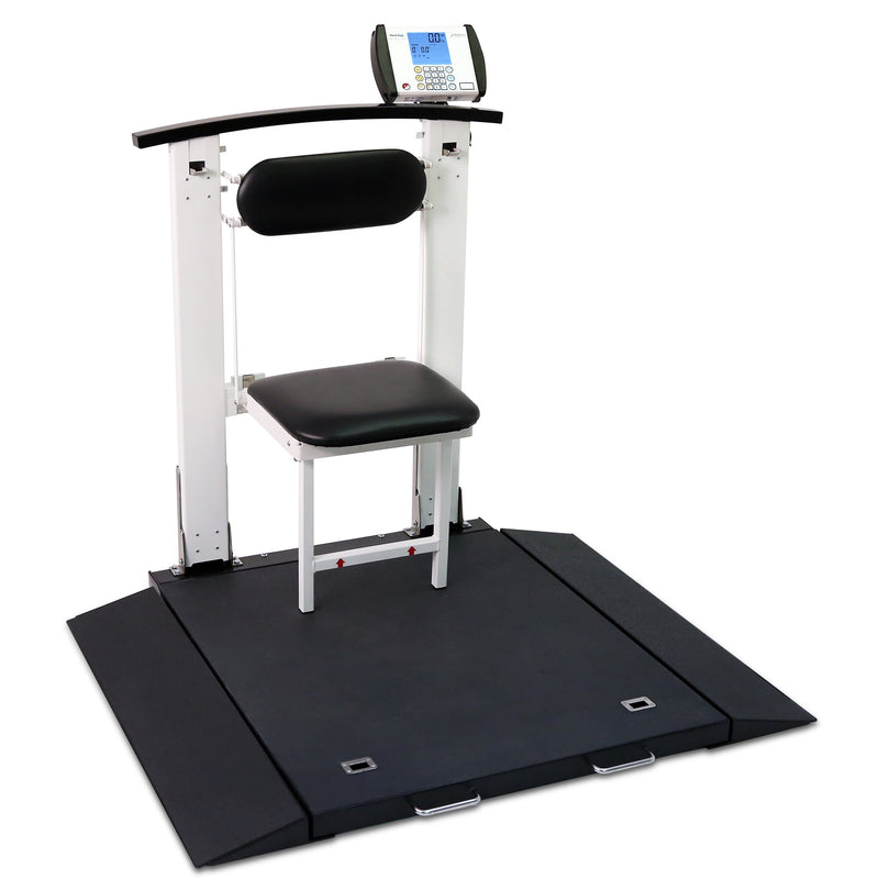 Detecto Portable Wheelchair Scale with Handrail and Seat-Detecto-HeartWell Medical