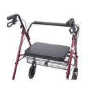 Drive Medical Go-Lite Bariatric Steel Rollator, Red-Drive Medical-HeartWell Medical