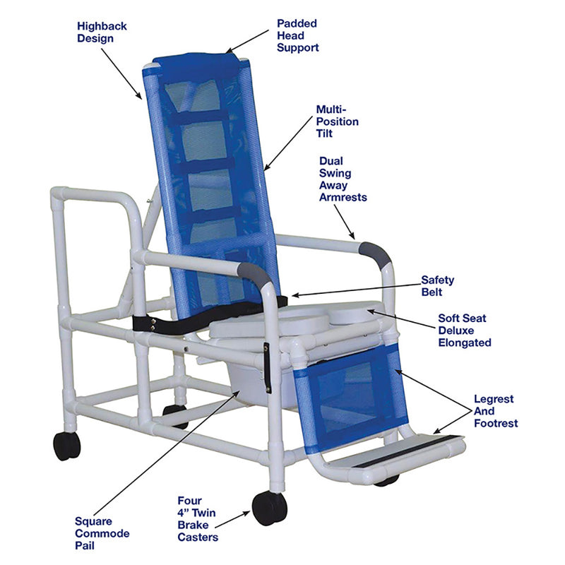 MJM International Tilt Shower / Commode Chair-MJM International-HeartWell Medical