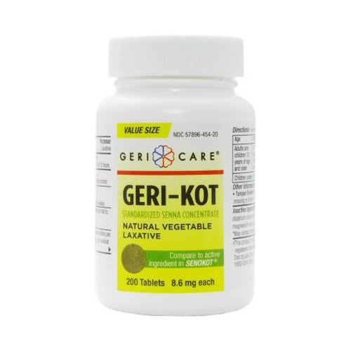 Gericare Stool Softener Geri-Kot Tablet 200 Bottle 8.6 mg Strength Sennosides-Gericare-HeartWell Medical