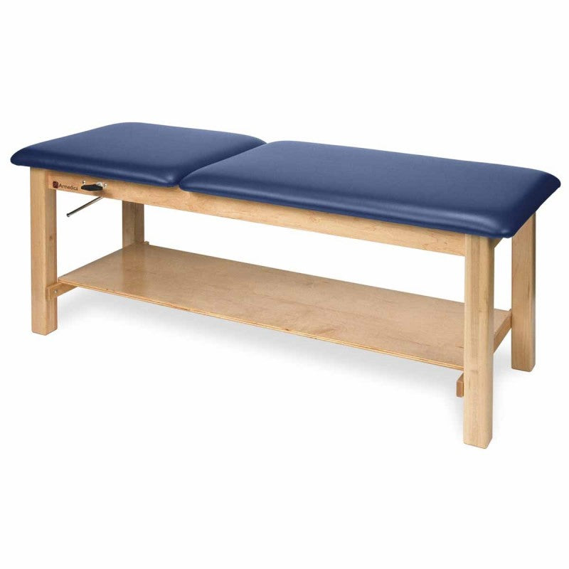 Armedica Maple Hardwood Treatment Table with Plain Shelf and Adjustable Backrest-Armedica-HeartWell Medical