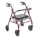 Drive Medical Go-Lite Bariatric Steel Rollator, Red-Drive Medical-HeartWell Medical