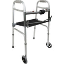 ProBasics Two Button Folding Walker with Wheels and Roll-Up Seat-ProBasics-HeartWell Medical