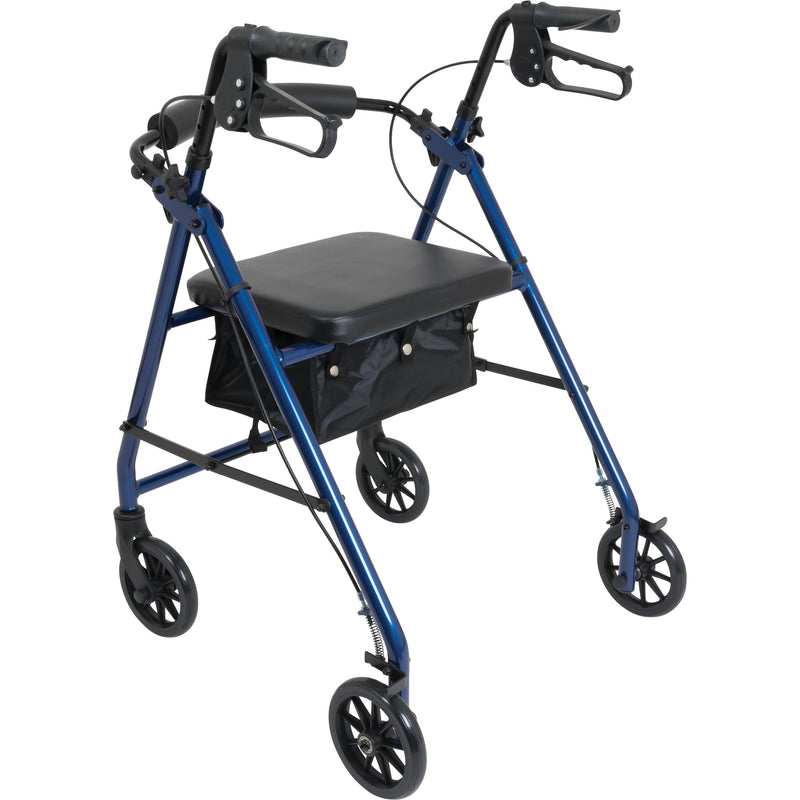 ProBasics Aluminum Rollator with 6-inch Wheels, Blue-ProBasics-HeartWell Medical
