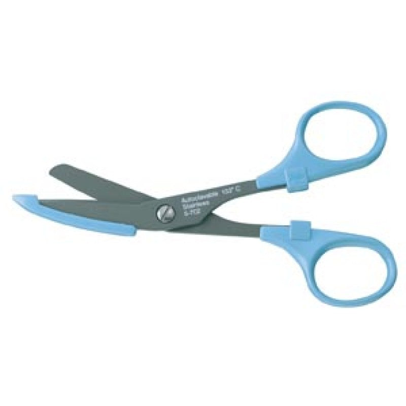 Miltex Nurses Scissors, 5½" (14.0cm), Fluoride Coated, Coated Safety Guard, Blue-Miltex-HeartWell Medical