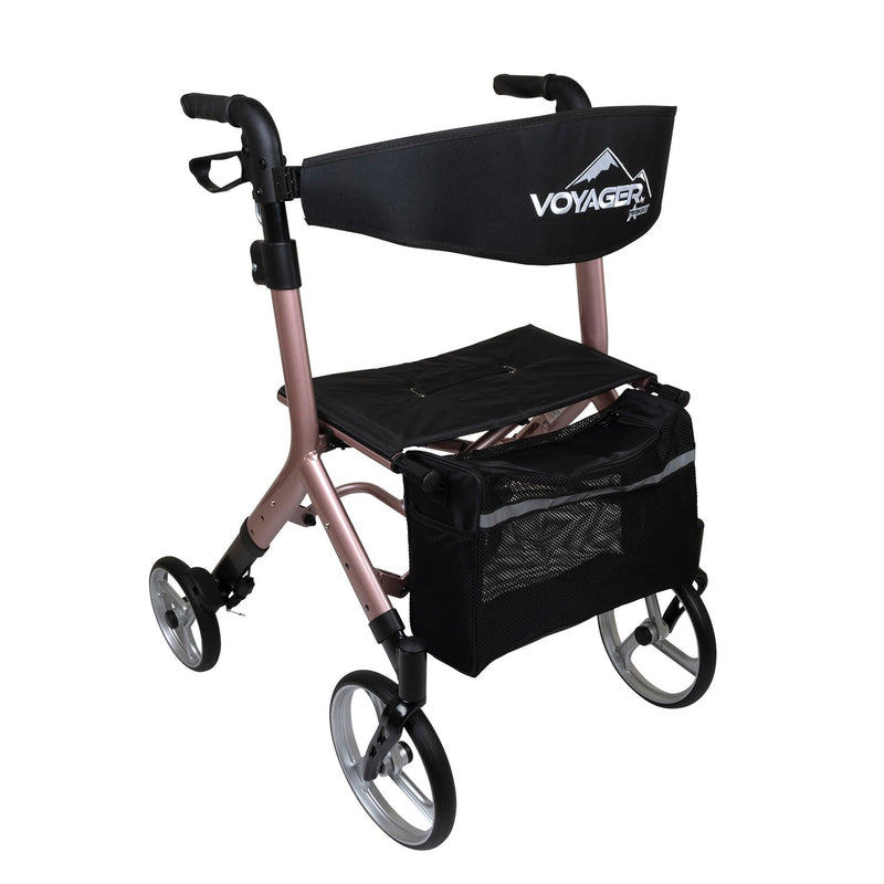 Voyager Adjustable Height Euro-Style Rollator, Rose Gold-Voyager-HeartWell Medical
