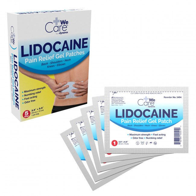 Dynarex Lidocaine Pain Relief Gel-Patch 10cmx14cm - 4%, 10cm x 14cm-Dynarex-HeartWell Medical