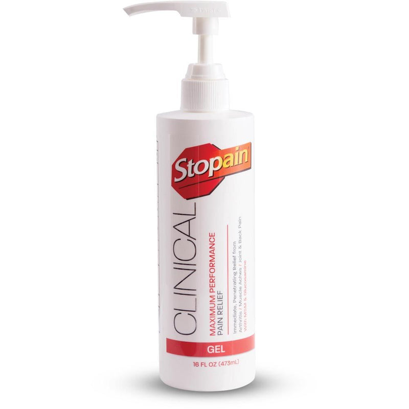 Stopain Clinical Topical Analgesic Gel 16 oz. Pump-Stopain-HeartWell Medical