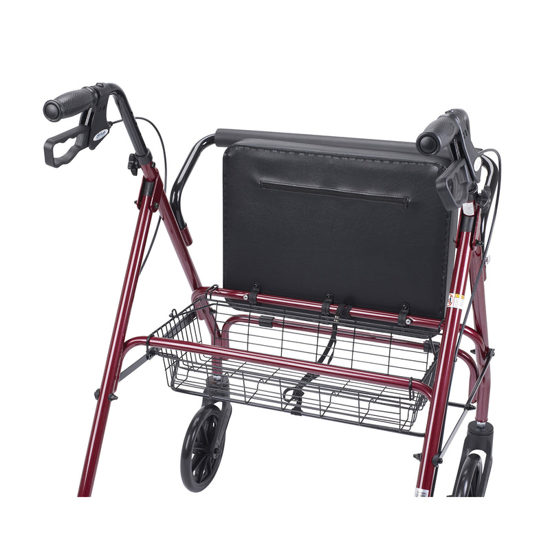 Drive Medical Go-Lite Bariatric Steel Rollator, Red-Drive Medical-HeartWell Medical