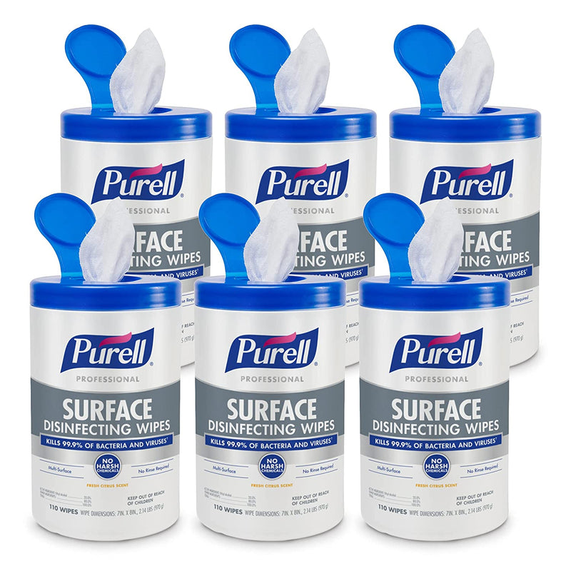 GOJO Purell Healthcare Surface Disinfecting Wipes, 110ct Canister-GOJO-HeartWell Medical