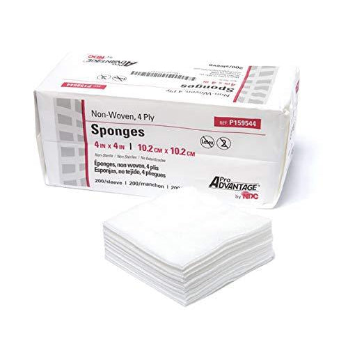 Pro Advantage Gauze Sponge 4" x 4" 4 Ply Non-Woven Non-Sterile-Pro Advantage-HeartWell Medical